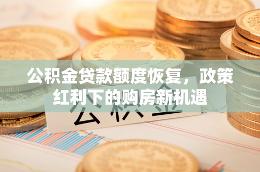 嘉兴公积金贷款额度恢复，政策红利下的购房新机遇