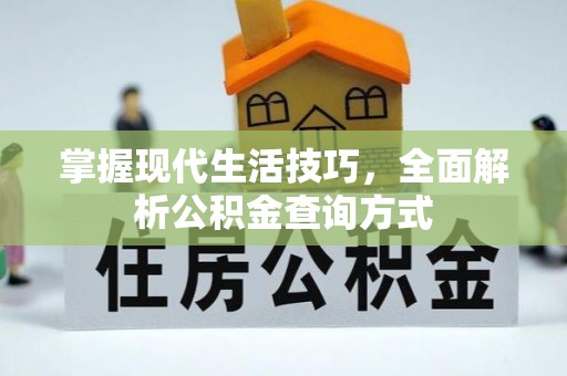 嘉兴掌握现代生活技巧，全面解析公积金查询方式