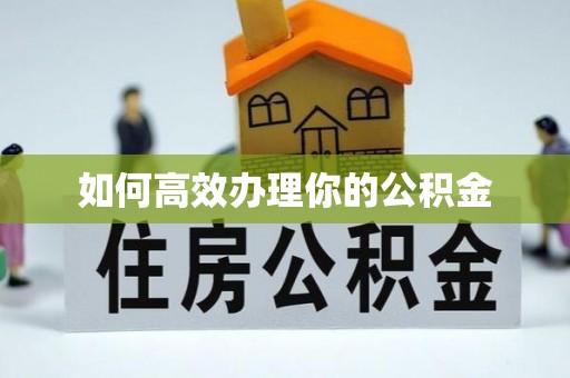 嘉兴如何高效办理你的公积金