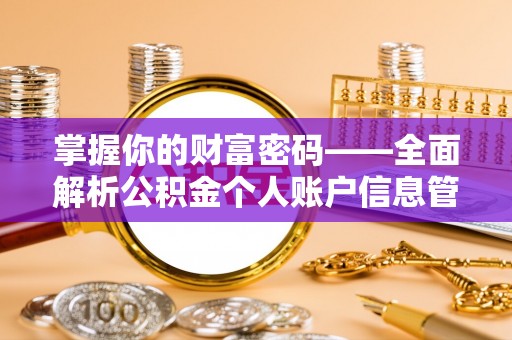 嘉兴掌握你的财富密码——全面解析公积金个人账户信息管理与优化