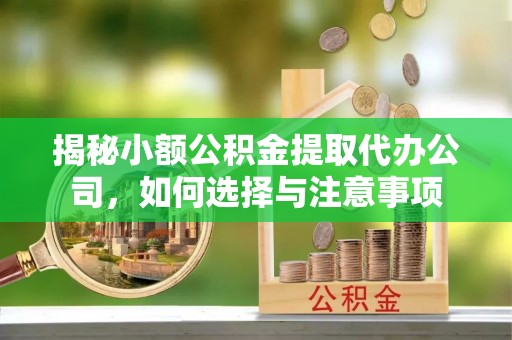 嘉兴揭秘小额公积金提取代办公司，如何选择与注意事项