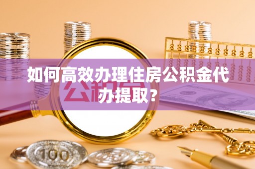 嘉兴如何高效办理住房公积金代办提取？